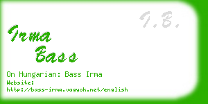 irma bass business card